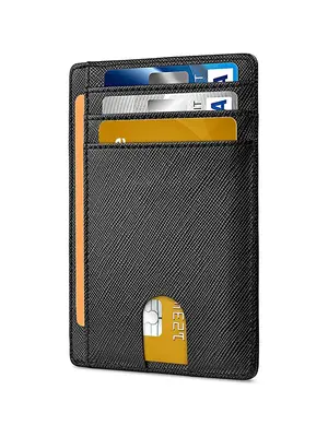 1 Piece Men's Casual Plain Card Holder, Minimalist Front Pocket Money Clip Wallet, Simple Design 8 Card Slot Wallet for Daily...
