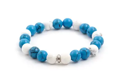 Agato Howlite Bead Bracelet MINK17/17