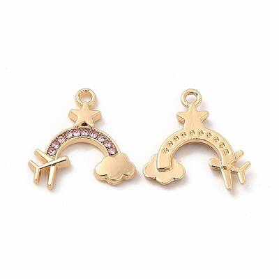 Rack Plating Eco-friendly Alloy Rhinestone Pendants