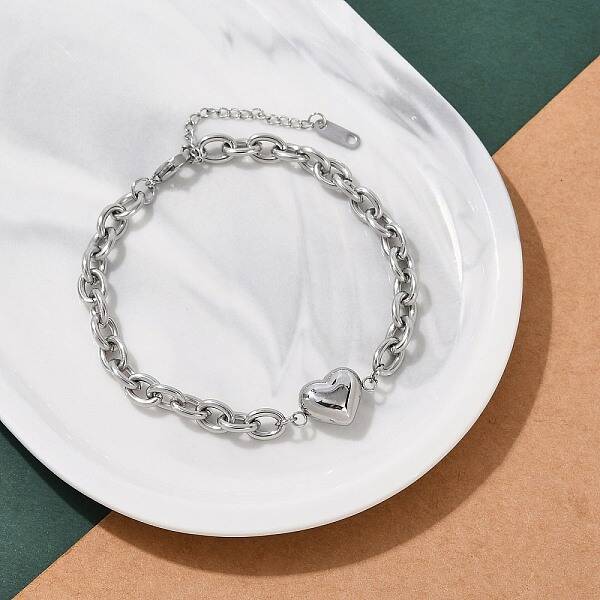 304 Stainless Steel Cable Chain Link Bracelets for Women