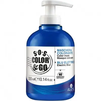 Alama Sos Color E Go Electric Blue Coloring Mask Hair 300ml