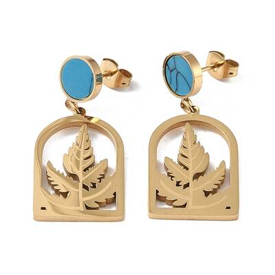 Leaf 304 Stainless Steel Stud Earrings