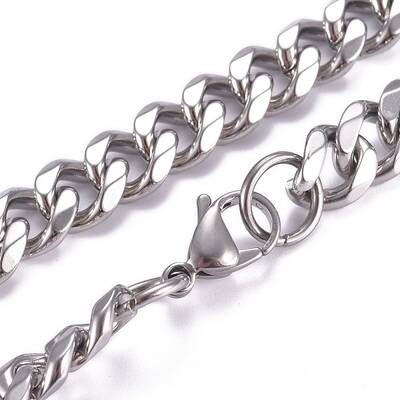 Non-Tarnish Men's 201 Stainless Steel Cuban Link Chain Necklaces