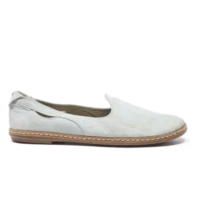 HUSH PUPPIES Espadrille Shoes Blue Leather Womens UK 6