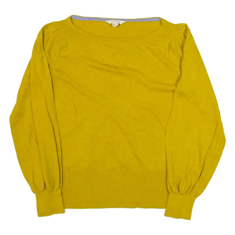 WHITE STUFF Womens Jumper Yellow Tight Knit Wool UK 8