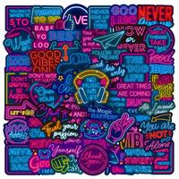 Graffiti Decorative Sticker Packs, 50pcs Inspirational Text Series Graffiti Sticker, DIY Toys, Waterproof Decoration Stickers...