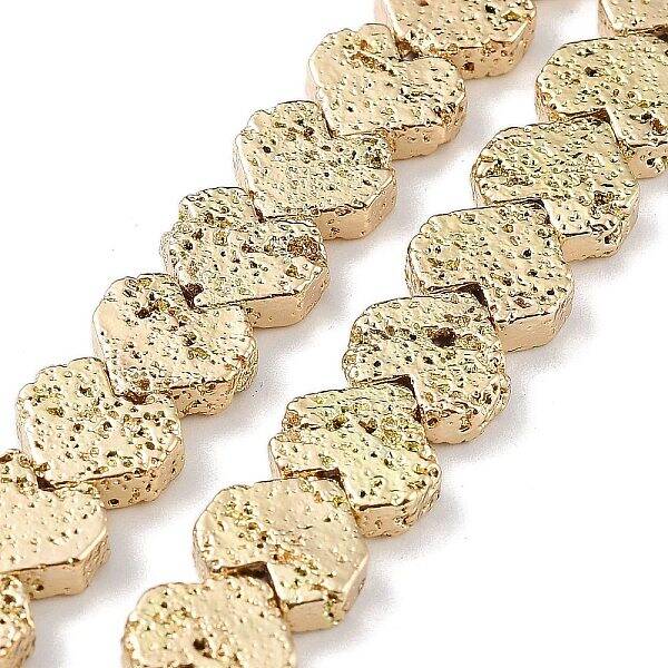 Electroplated Natural Lava Rock Beads Strands