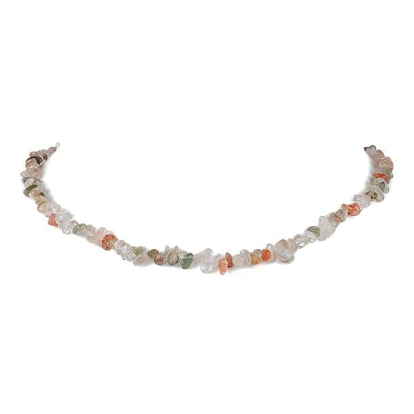 Natural Rutilated Quartz Chip Beaded Necklace