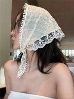 Women's Vintage Lace Scarf Headband, Stylish and Versatile Hairband, Perfect for Daily Wear, Parties, Makeup, Spring Outings,...