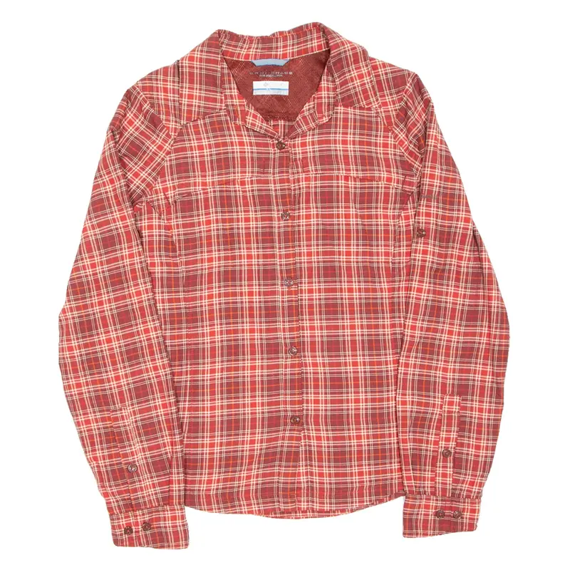 COLUMBIA Womens Shirt Red Check Long Sleeve S