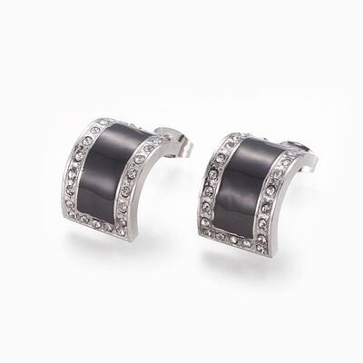 304 Stainless Steel Enamel  Stud Earrings