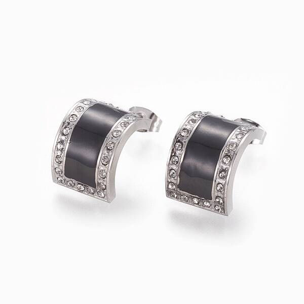 304 Stainless Steel Enamel  Stud Earrings