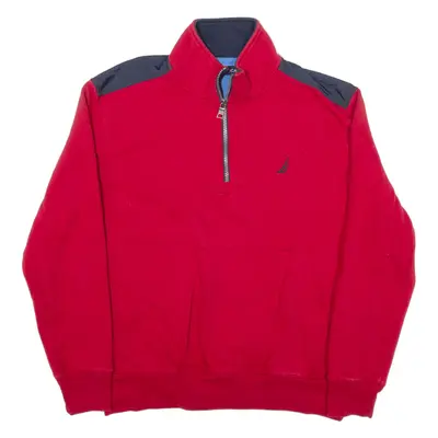 NAUTICA Jumper Red 1/4 Zip Mens S
