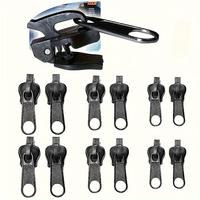 Zipper Head Replacement Set, 12pcs/set Portable Zipper Repair Kit, Zipper Repair Tool for Jacket, Backpack and Luggage