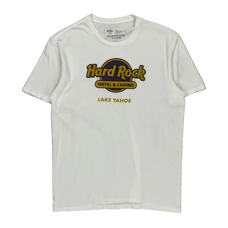 Lake Tahoe Hard Rock Cafe Graphic T-Shirt - Large White Cotton