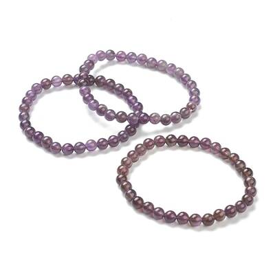 Natural Amethyst Beaded Stretch Bracelets