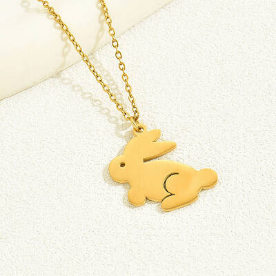 Cute Bunny Stainless Steel Pendant Necklace