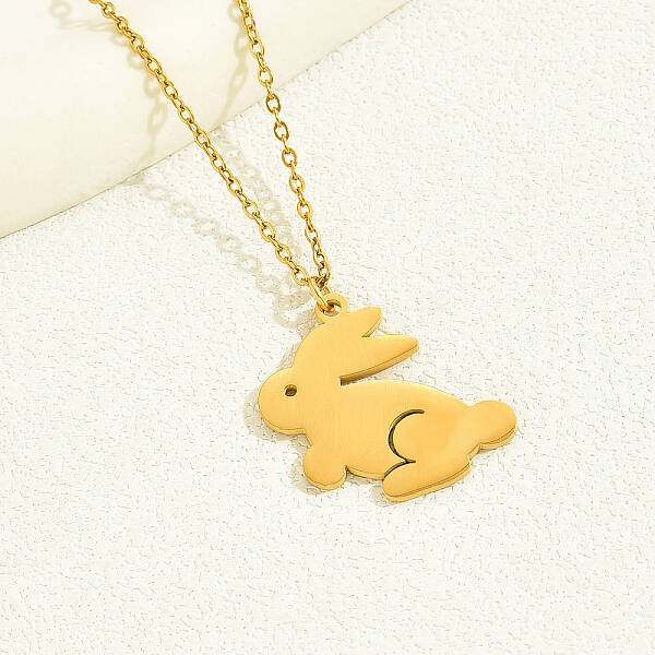 Cute Bunny Stainless Steel Pendant Necklace
