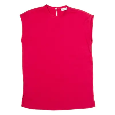 CALVIN KLEIN Womens Blouse Vest Red Sleeveless S