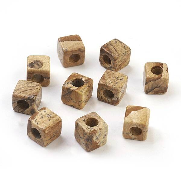 Natural Picture Jasper European Beads