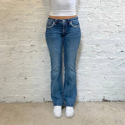 Vigoss Boot Cut Jeans - 31W UK 10 Blue Cotton