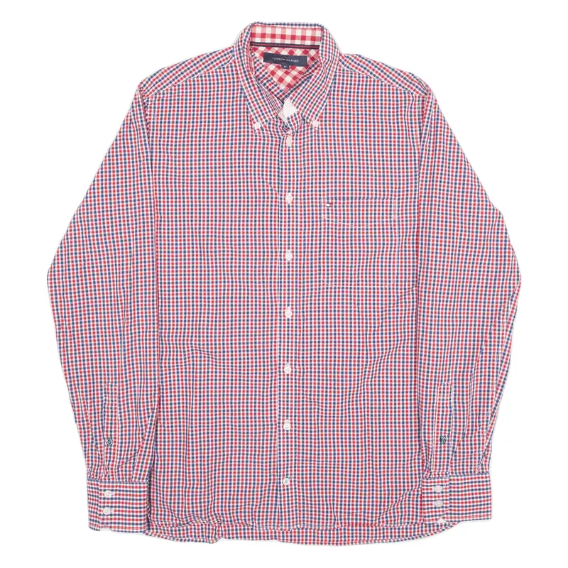 TOMMY HILFIGER Shirt Red Gingham Long Sleeve Mens M