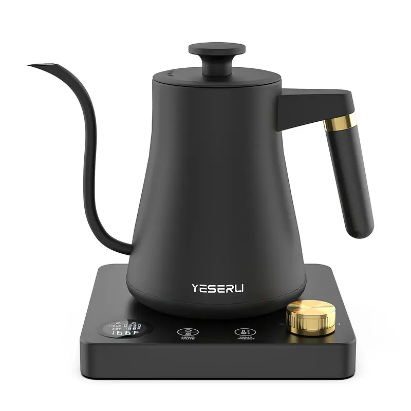YESERLI 1200W Gooseneck Kettle with ±1℉ Temperature Control,Pour Over Electric Kettle for Coffee & Tea,Digital Display,4 T...