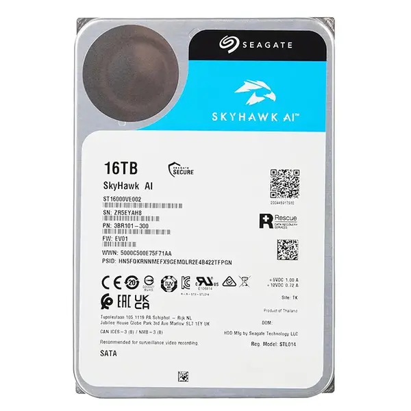 3BR101-300 Seagate Skyhawk Ai 16TB 7200RPM 6Gb/s SATA 3.5 Hard Drive