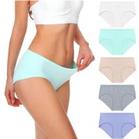 5 Pack-Women’s Seamless Underwear Non Trace Panties Invisibles Briefs Soft Stretch Pure Cotton Underwears
