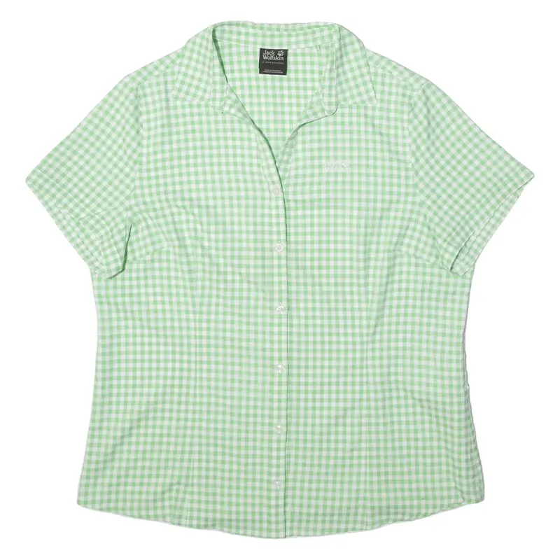 JACK WOLFSKIN Womens Shirt Green Check XL