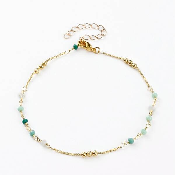 Faceted Glass Beaded Anklets
