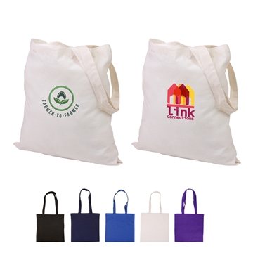 100 Promotional Basic Cotton Tote Bag - 4oz Canvas & Reinforced