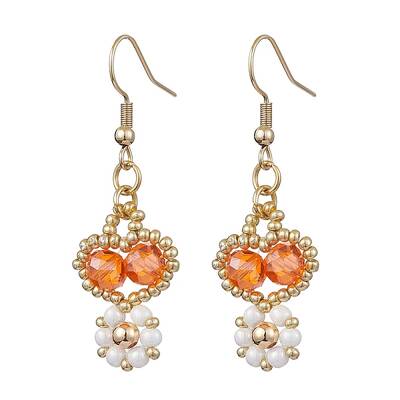 Handmade Glass Seed Beads Dangle Earrings