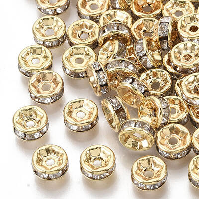 Brass Cubic Zirconia Beads