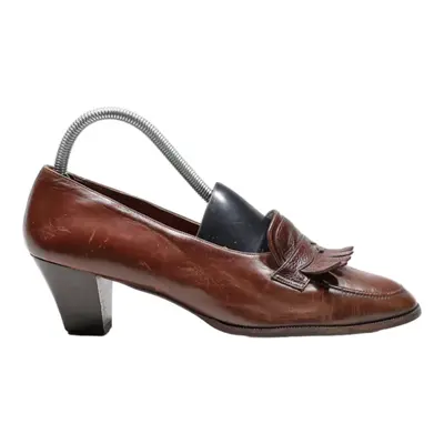 BALLY Loafer Shoes Brown Leather Womens UK 5