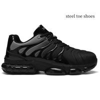 Steel Toe Sneakers - Vintage Striped Solid Color, All-Season Comfortable Lightweight Safety Shoes, Casual Street Indoor Outdo...