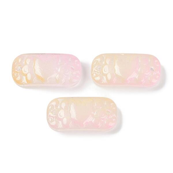 Spray Painted Transparent Glass Connector Charms