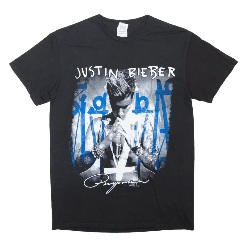 DELTA Justin Bieber Band T-Shirt Black Short Sleeve Womens S