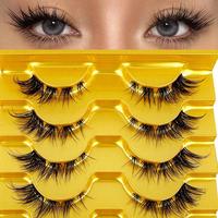 Natural Look Eyelashes Extensions, 5 Pairs Eye Lashes Cluster, Clear Band False Eyelashes, Eye Makeup Products for Women & Gi...