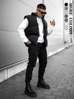 Men's Solid Zip Up Stand Collar Gilet, Regular Fit Casual Pocket Design Sleeveless Outerwear for Fall & Winter, Men's Clothes...