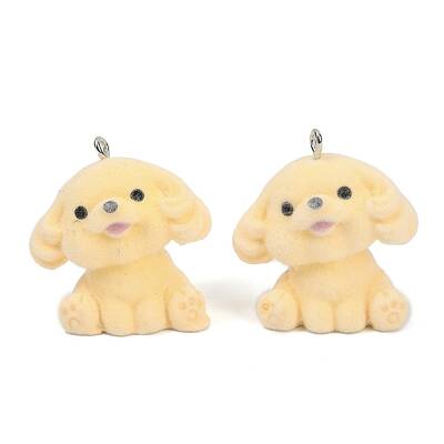 Flocky Resin Pendants