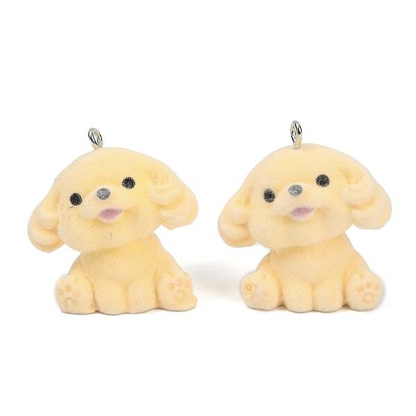 Flocky Resin Pendants