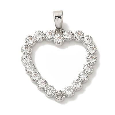 Rack Plating Brass Micro Pave Cubic Zirconia Pendants