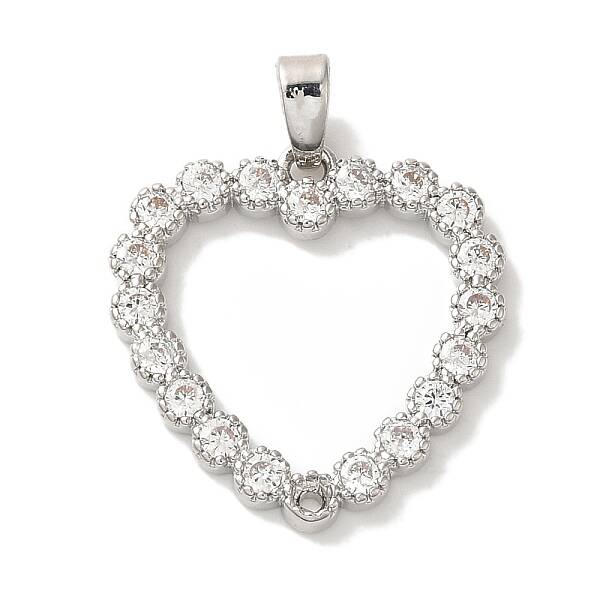 Rack Plating Brass Micro Pave Cubic Zirconia Pendants