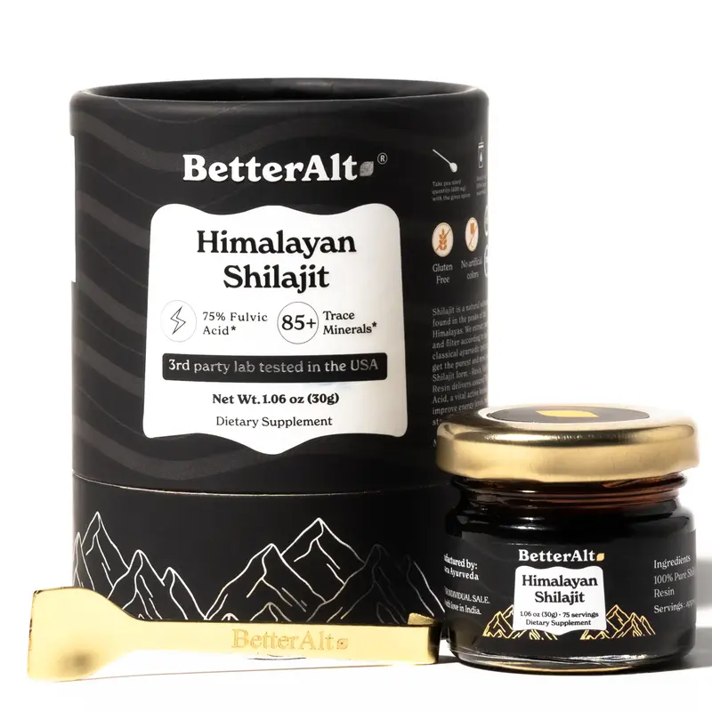 BetterAlt Pure Himalayan Shilajit Resin | Himalayan Superfood | Lab-Tested for Purity | Helps Build Energy Levels | 75 Servin...