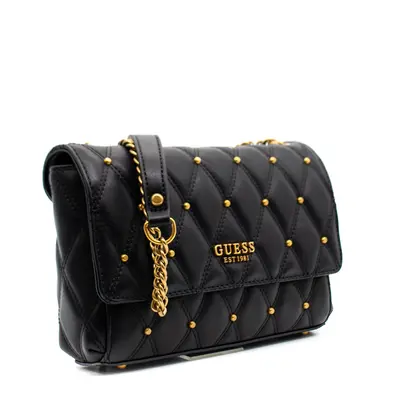 Guess, Triana, Fabric Shoulder Bag, Black, HWQS8553210BLA, 26 x 16 x 9 cm, Women