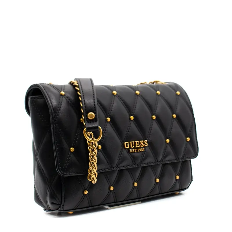 Guess, Triana, Fabric Shoulder Bag, Black, HWQS8553210BLA, 26 x 16 x 9 cm, Women