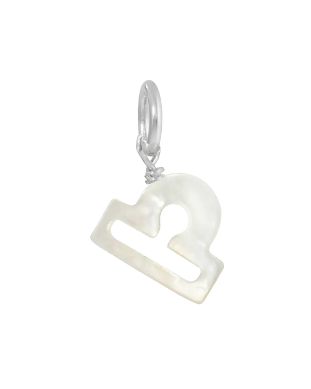 MOP Zodiac Charm | Metal Color: Silver | Sign: Libra