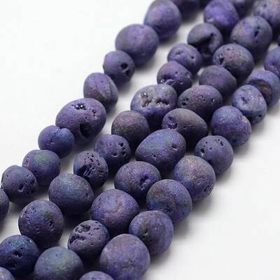 Electroplated Natural Quartz Crystal Beads Strands