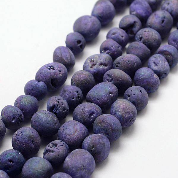 Electroplated Natural Quartz Crystal Beads Strands